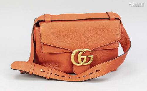 Gucci, Orange Pebbled Leather