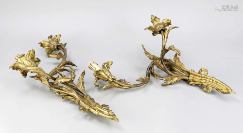Pair of wall lamps, late 19th
