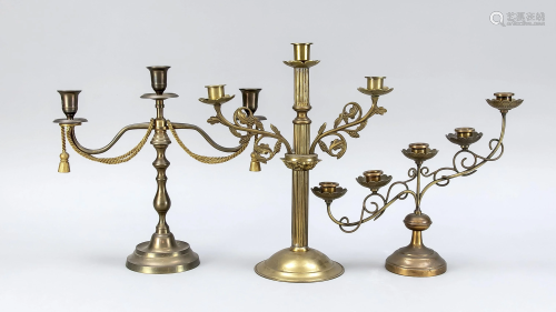 3 candlesticks, late 19th c.,