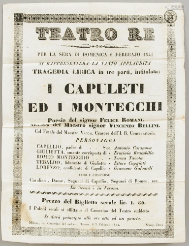 Old program poster of Teatro R