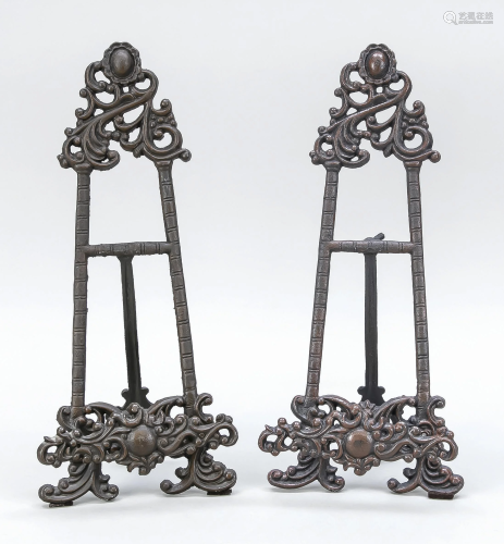 Pair of table easels, 20th c.,