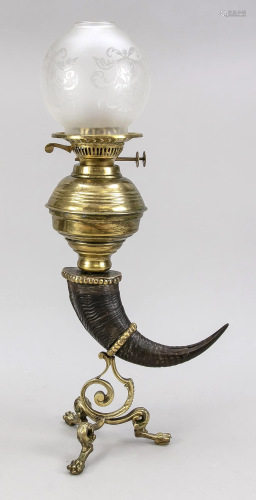 Petroleum lamp, 19th c. Three-