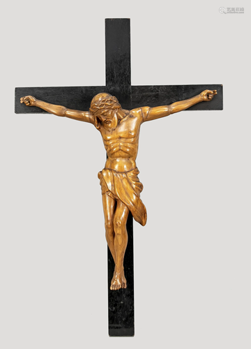 Crucifix, 19th c., limewood, f