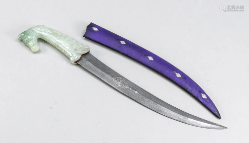 Large dagger with jade handle,