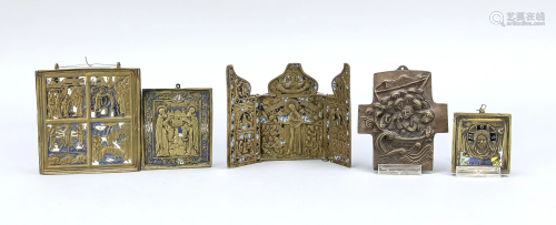 4 travel icons, Russia, 19th c