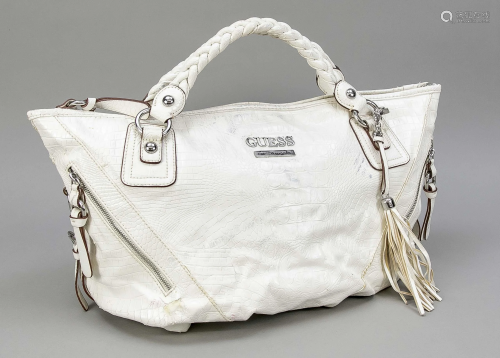 Guess, roomy white shopper wit