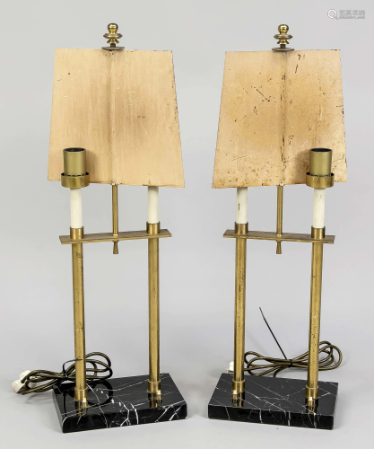 Pair of table lamps, mid-20th