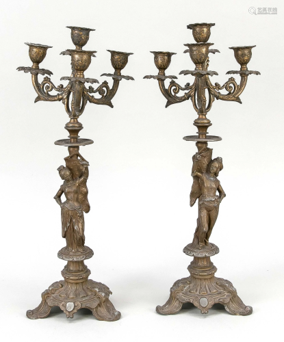 Pair of historicism candlestic