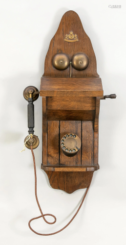 Wall-mounted telephone, end of