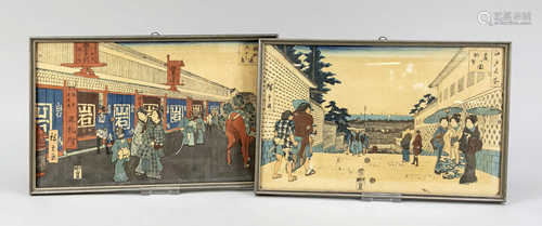 2 ukiyo-e woodblock prints,