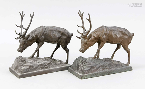 Two stag figures by a German