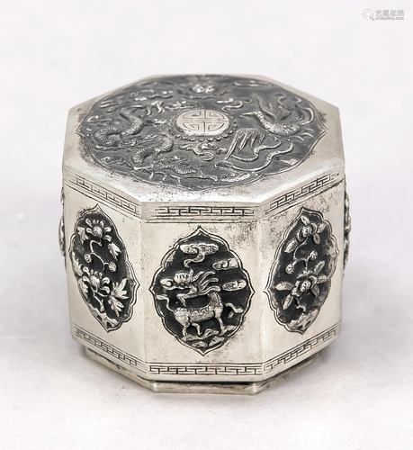 Octagonal lidded box, China,