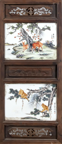 Framed porcelain plates, Chi