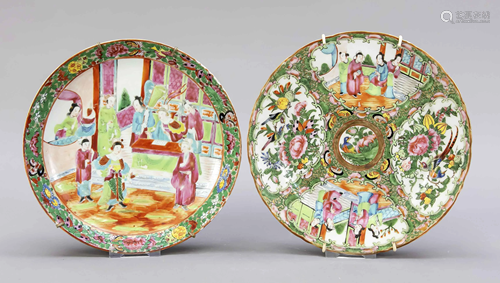 2 Famille Rose plates, China