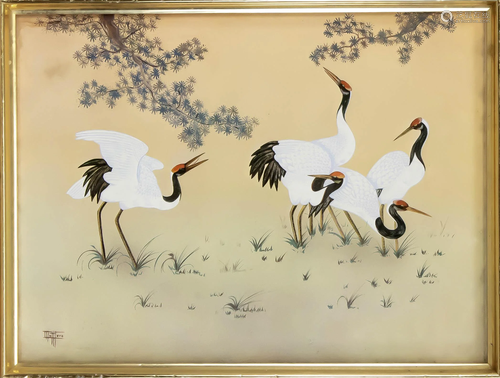 3 framed pictures, Japan, 20