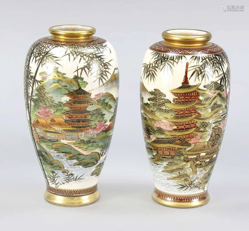 2 Satsuma vases, Japan, 1st