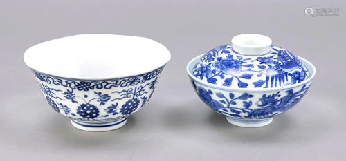 2 x Blue and white porcelain