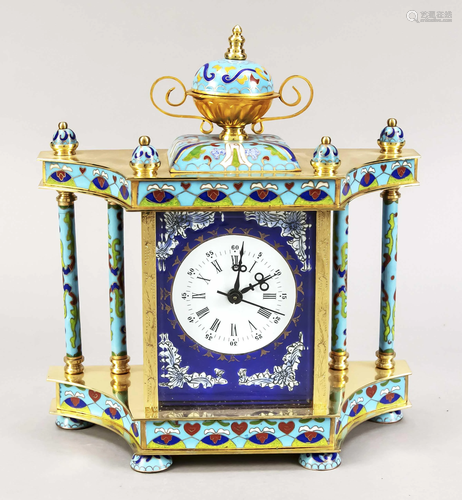 CloisonnÃ© clock with white e