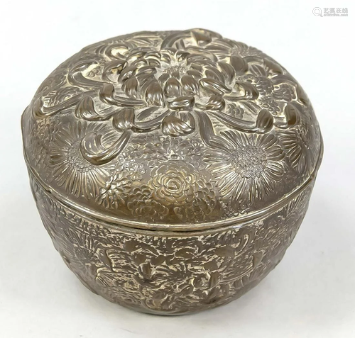 Lidded box with relief decor