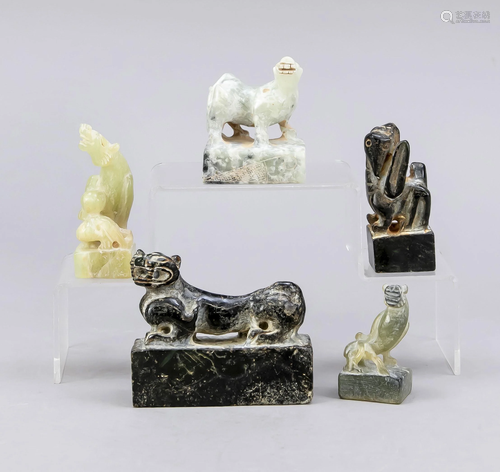 5 figural seals, China, age