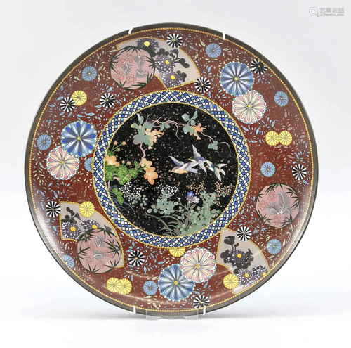 CloisonnÃ© plate, Japan, arou