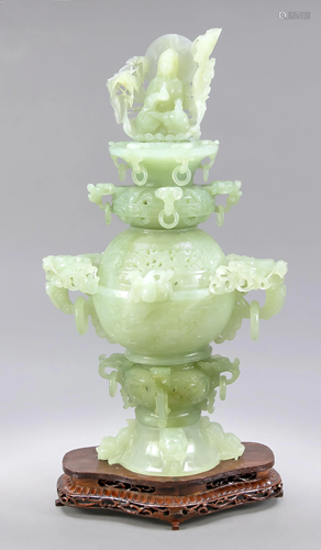 Large jade censer, China, 19