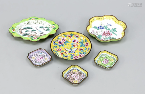 6 pieces of Canton enamel, C