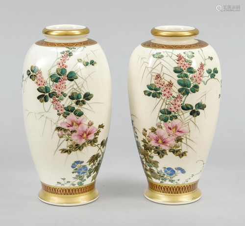 Pair of Satsuma vase, Japan,