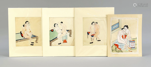 4 erotic paintings, China, 2