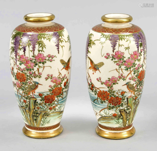 Pair of Satsuma vases, Japan