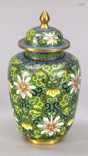 CloisonnÃ© lidded vase, China