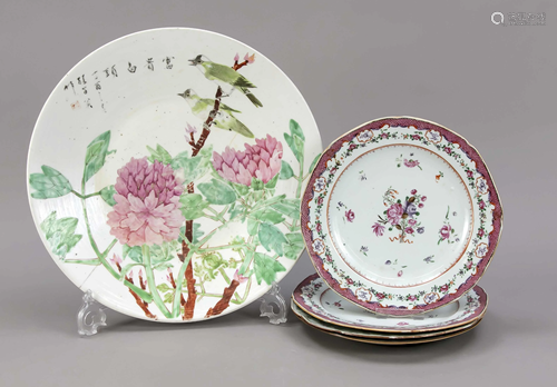 5 plates, China, 18th-19th c