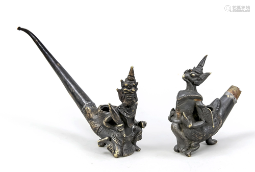 2 pipes, India, 19th century