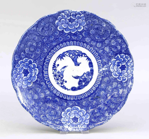 Plate with cobalt blue overp