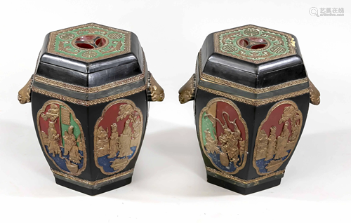 Pair of garden stools, China