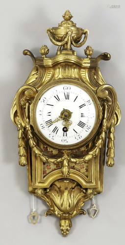 Cartel clock, brass fire gil