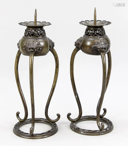 Pair of candlesticks, China,