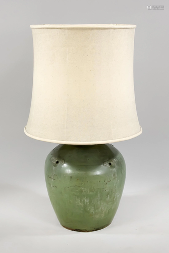 Lamp with celadon vase as a