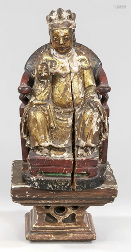 Enthroned emperor, China, 19