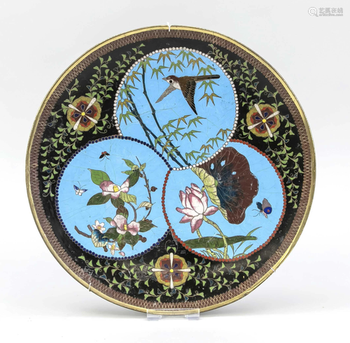 CloisonnÃ© plate, Japan, late