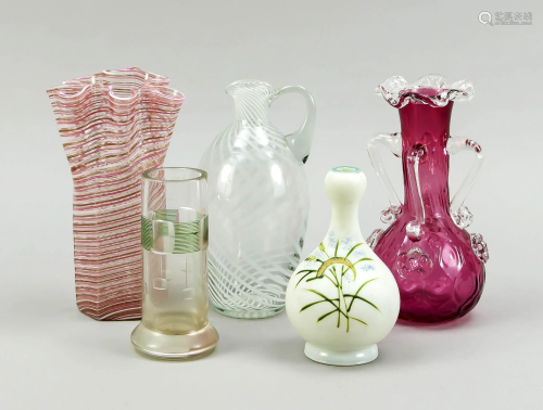 Five vases, 20th century, different