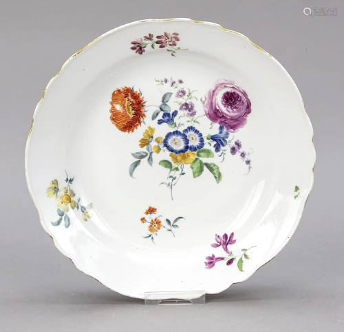 Deep plate, Meissen, mark 1740-1780,