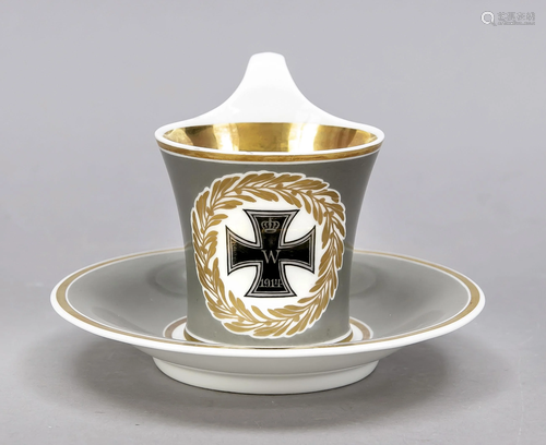 War cup with saucer, KPM Berlin, mar