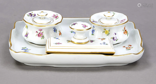 Desk set, 4-piece, Meissen, 20th c.,