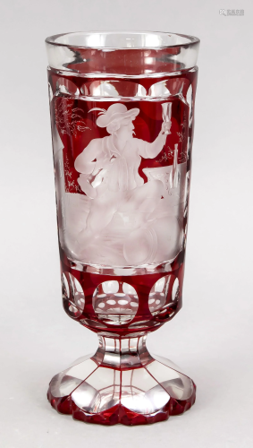 Goblet glass, Bohemia, 19th century,
