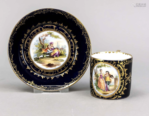 Cup with saucer, around 1900, w. Thu