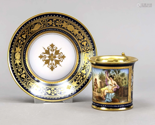 Cup and saucer, probably Vienna, 20t