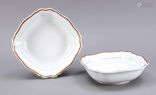 Two CarÃ© bowls, Meissen, 1950s, 2nd