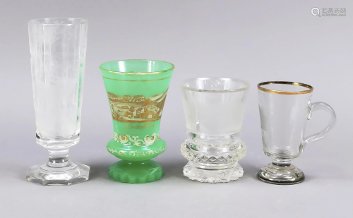 Set of four souvenir glasses, 19th/2