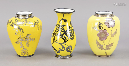 Three vases, 20th c., different make